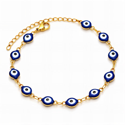 Evil Eye PVD Gold-Plated Steel Bracelet - Intensity