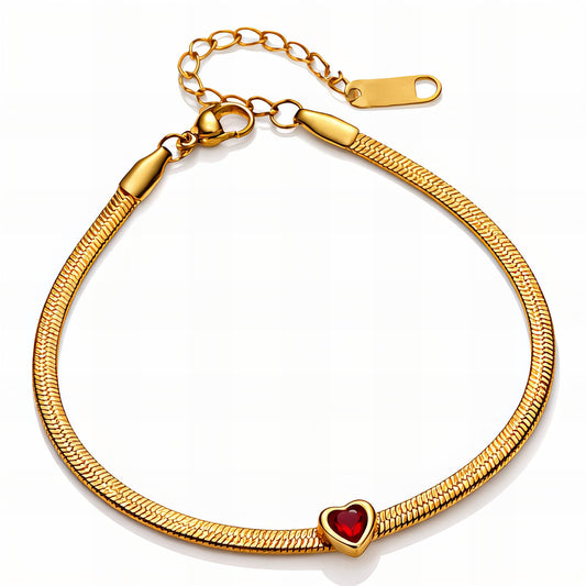 Heart PVD Gold-Plated Stainless Steel Bracelet - Intensity