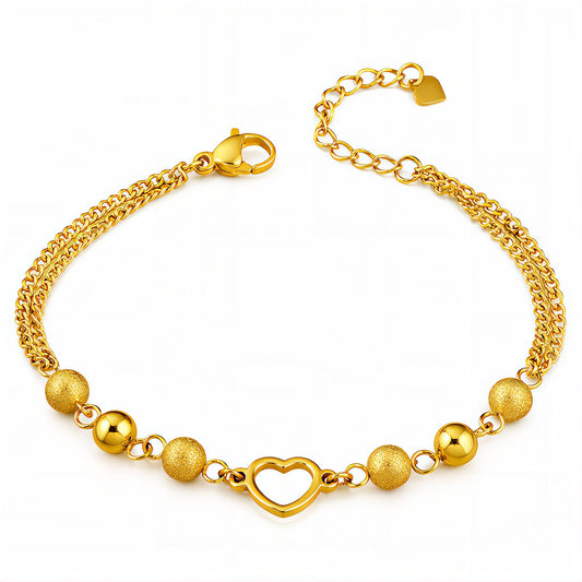 Heart PVD Gold-Plated Stainless Steel Bracelet - Intensity