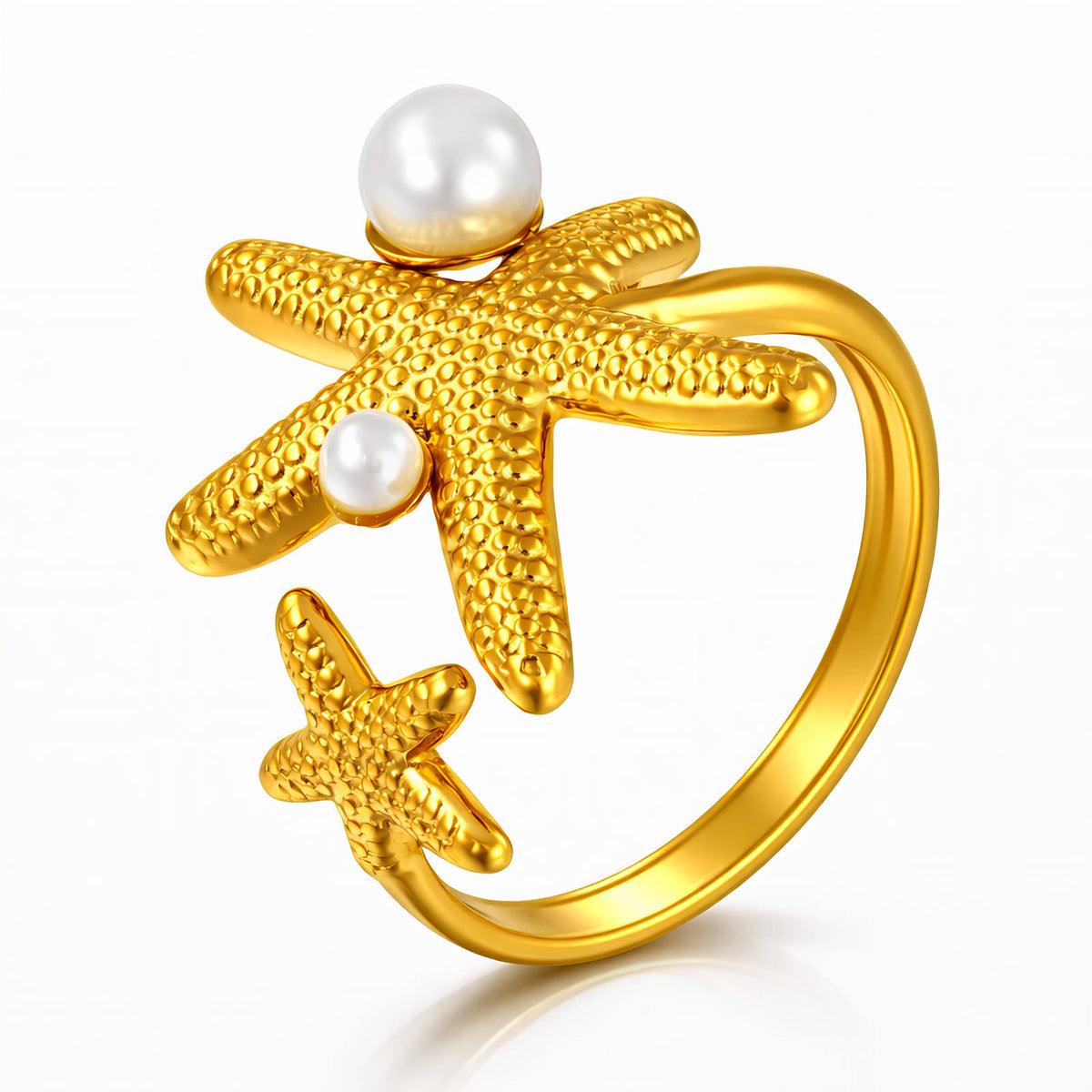 Starfish PVD Gold-Plated Stainless Steel Ring - Intensity