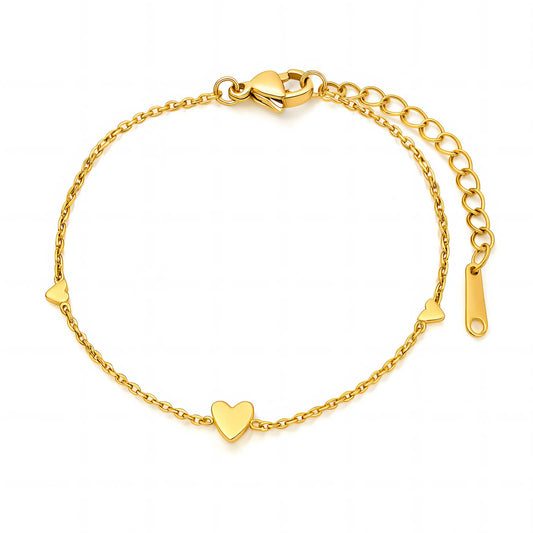 ้Hearts PVD Gold-Plated Steel Bracelet - Intensity