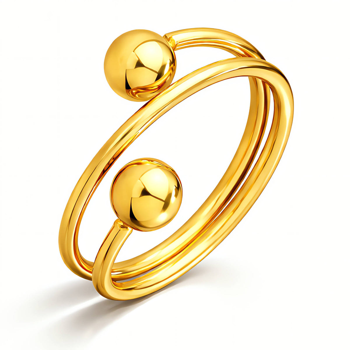 PVD Gold-Plated Stainless Steel Ring - Intensity