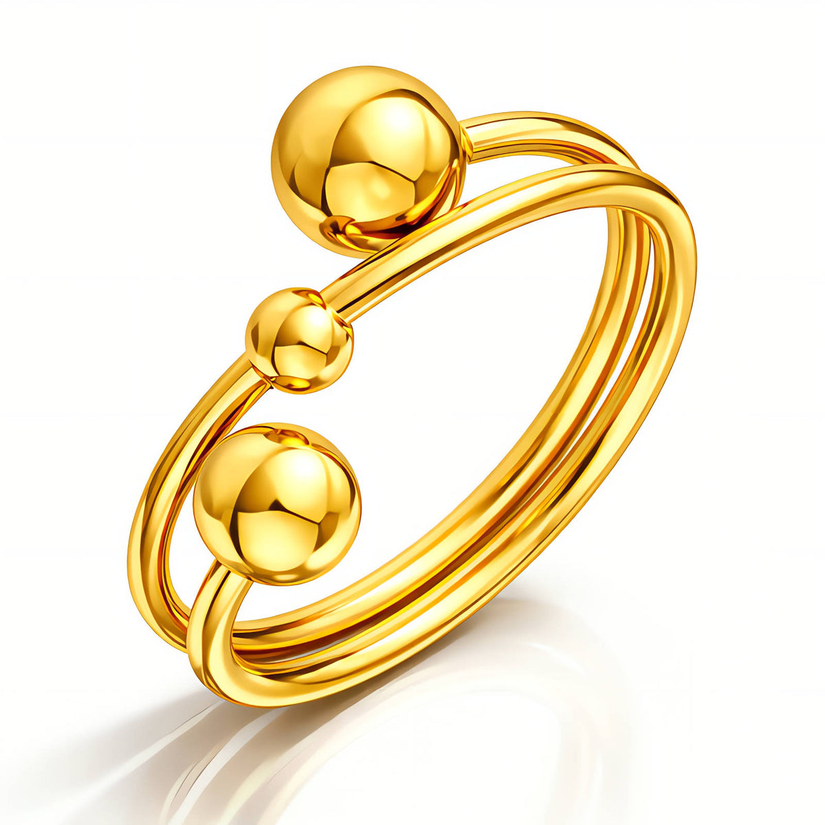 PVD Gold-Plated Stainless Steel Ring - Intensity