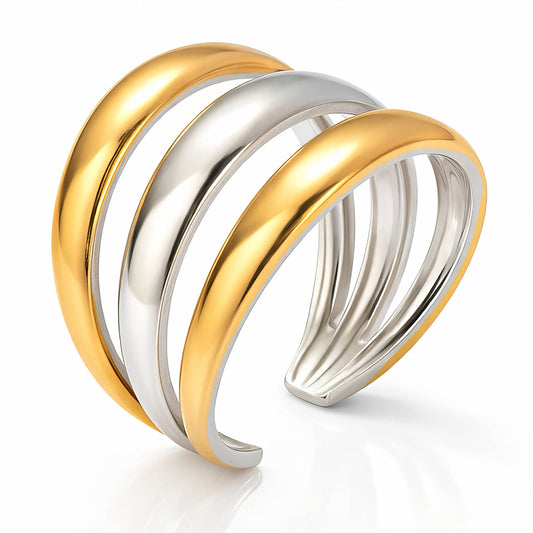 PVD Gold-Plated Stainless Steel Ring - Intensity