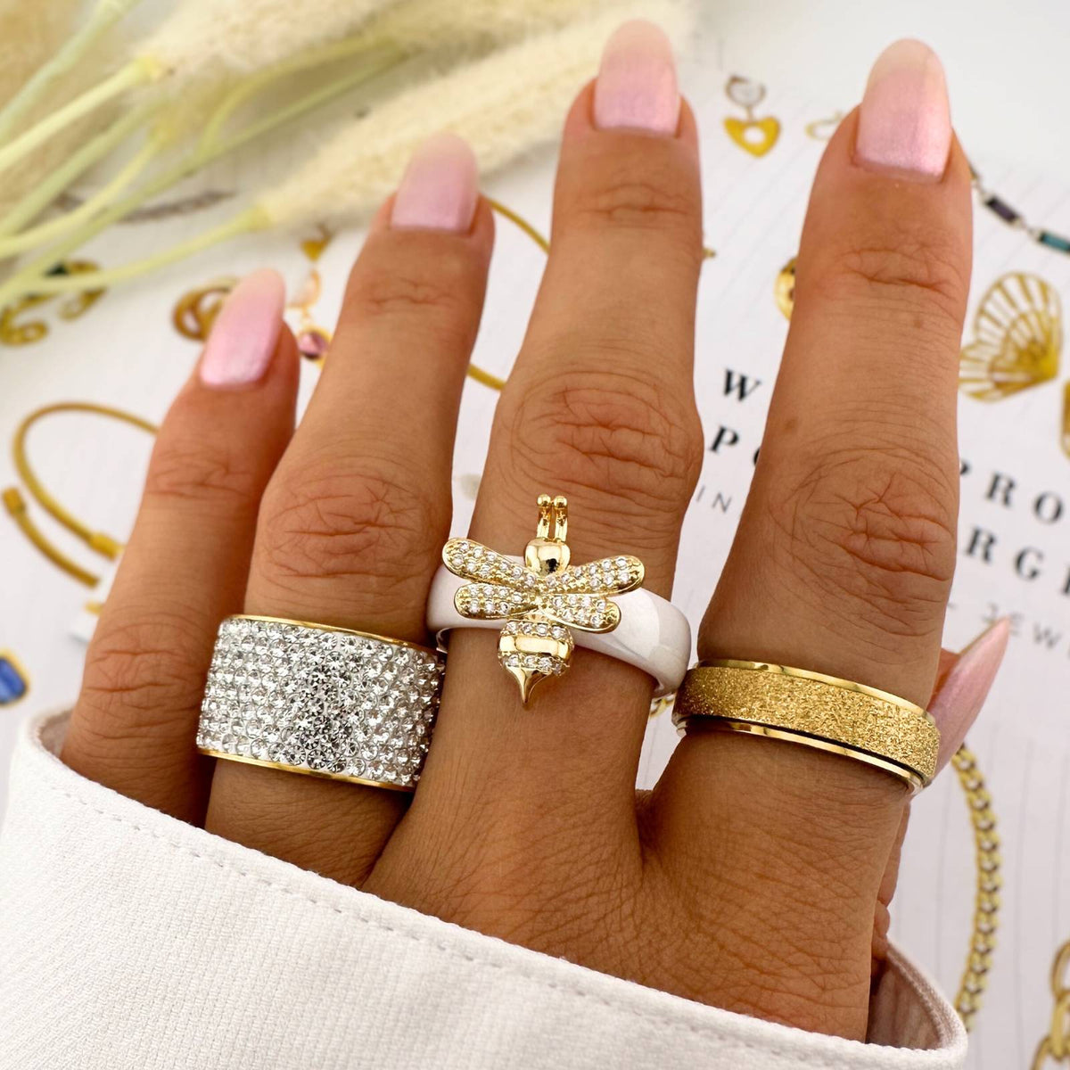 PVD Gold-Plated Stainless Steel Ring - Intensity