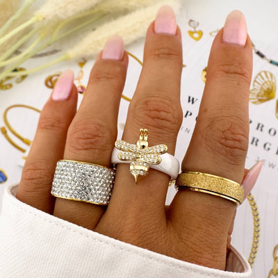 PVD Gold-Plated Stainless Steel Ring - Intensity