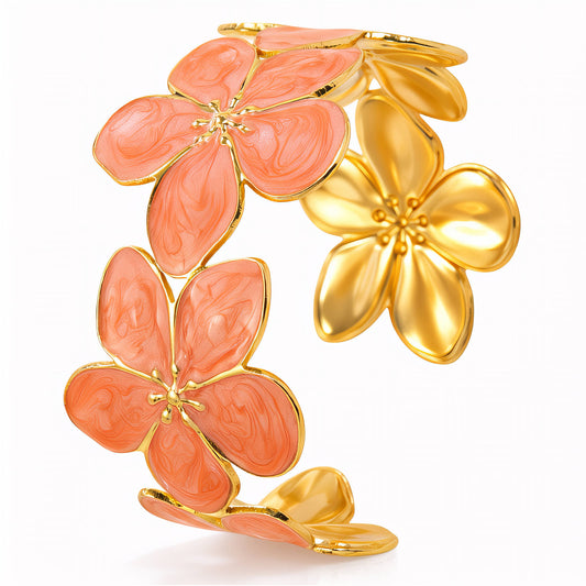 Flower Meadow PVD Gold-Plated Steel Bracelet - Intensity
