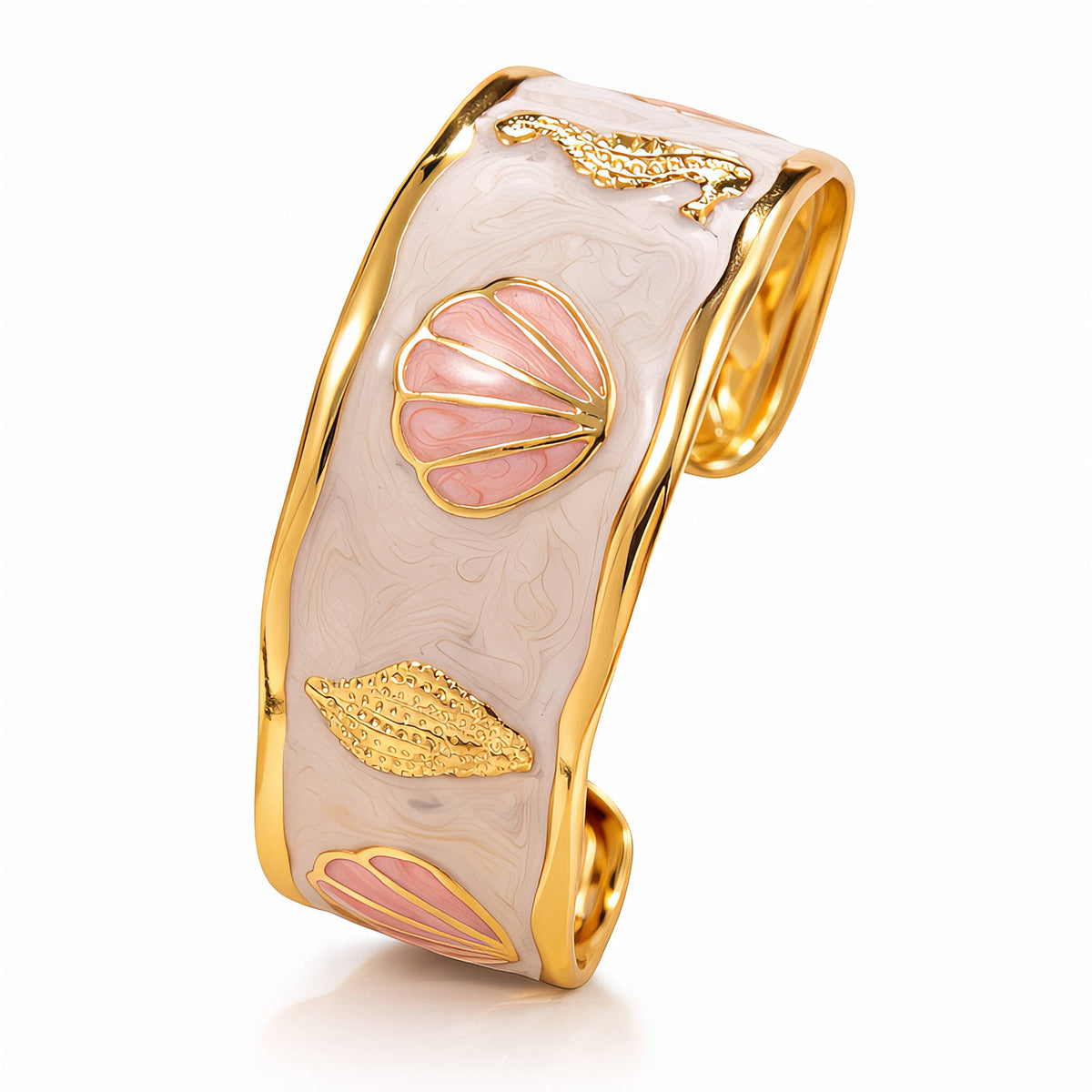 Seashells PVD Gold-Plated Steel Bracelet - Intensity