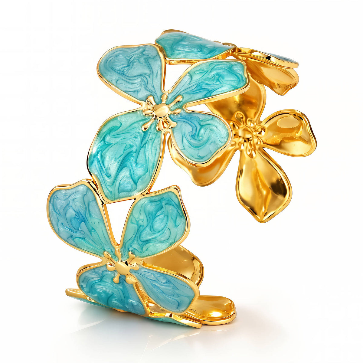 Flowers PVD Gold-Plated Steel Bracelet - Intensity