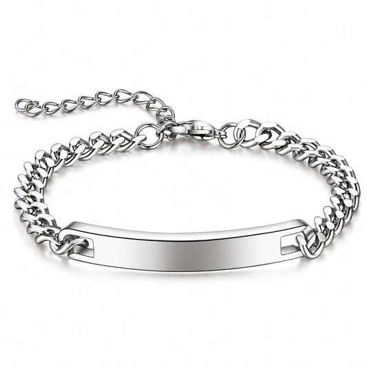 Engraving-ready Men's Stainless Steel Bracelet - Prime Code
