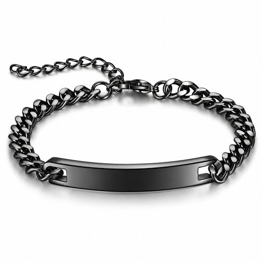 Engraving-ready Men's Stainless Steel Bracelet - Prime Code
