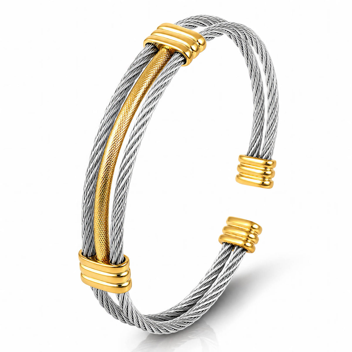 Men's PVD Gold-Plated Stainless Steel Bracelet - Prime Code