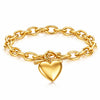 Engraving-ready Heart PVD Gold-Plated Steel Bracelet - Intensity