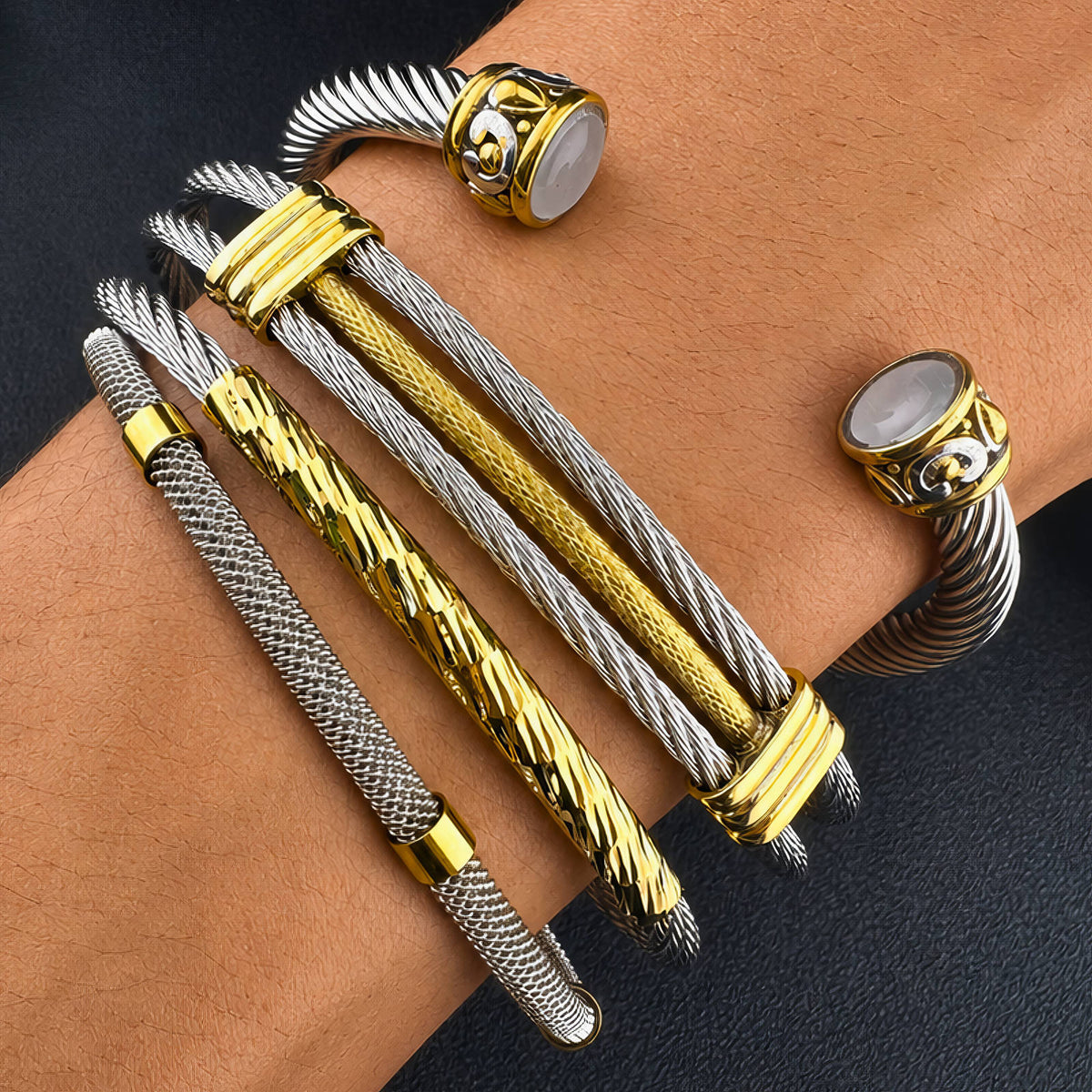 Men's PVD Gold-Plated Stainless Steel Bracelet - Prime Code
