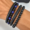 Men's Black PVD (TiCN) Leather Bracelet - Prime Code