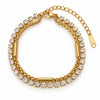 Tennis PVD Gold-Plated Steel Bracelet - Intensity