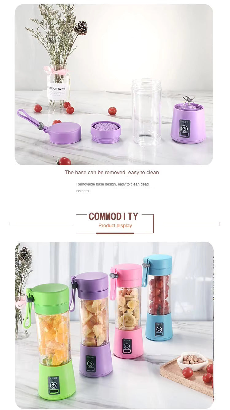 Rechargeable electronic blender with safety and portable design, allowing for daily health drinks