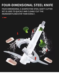 Manual Stainless Steel Food Chopper 2000ML Large Capacity