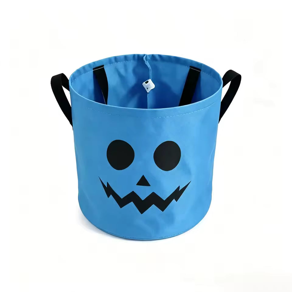 LED Light-Up Halloween Jack-O-Lantern Candy Basket – Glow-in-the-Dark Trick-or-Treat Bag