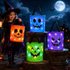 LED Light-Up Halloween Jack-O-Lantern Candy Basket – Glow-in-the-Dark Trick-or-Treat Bag