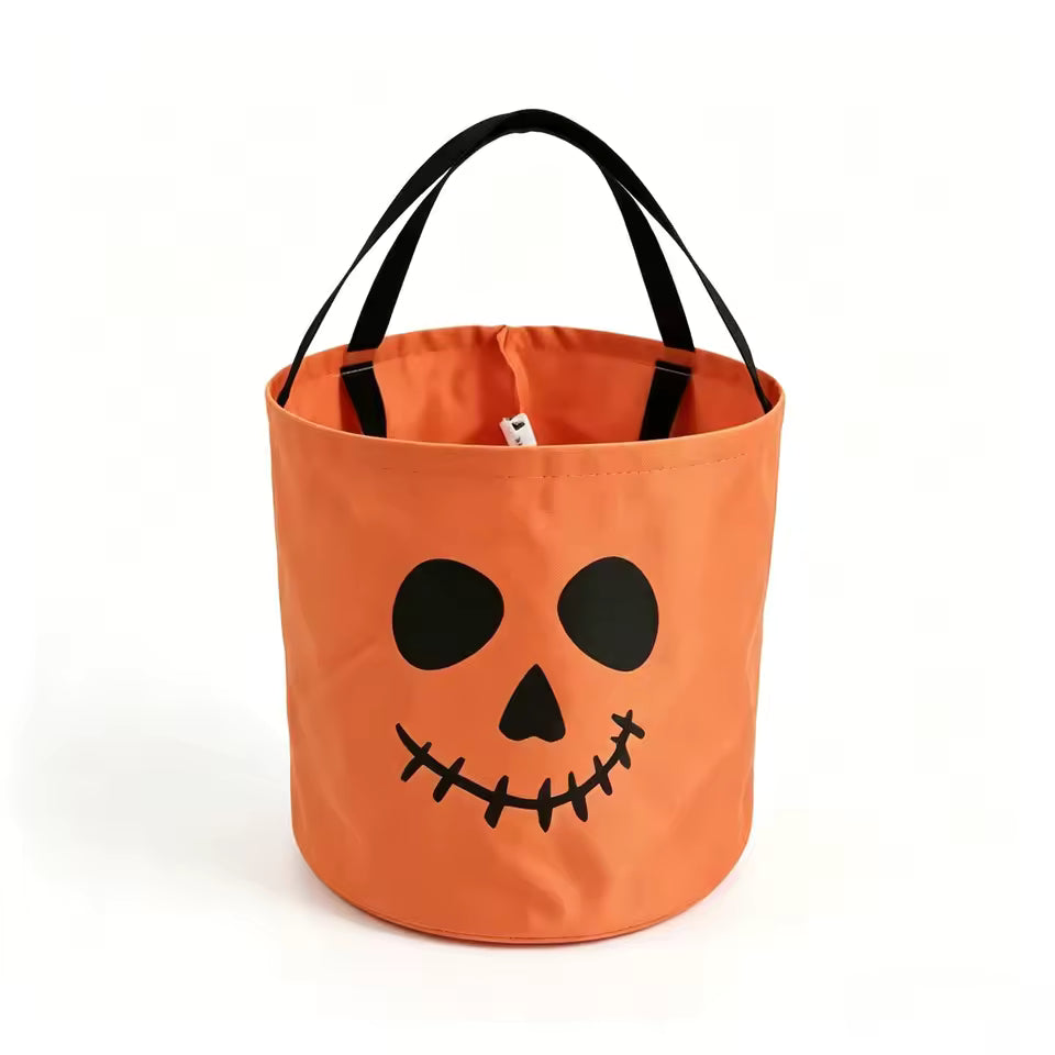 LED Light-Up Halloween Jack-O-Lantern Candy Basket – Glow-in-the-Dark Trick-or-Treat Bag