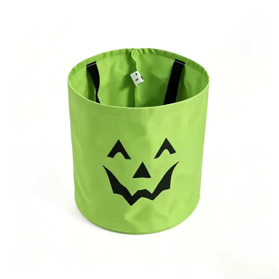 LED Light-Up Halloween Jack-O-Lantern Candy Basket – Glow-in-the-Dark Trick-or-Treat Bag