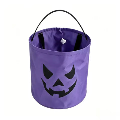 LED Light-Up Halloween Jack-O-Lantern Candy Basket – Glow-in-the-Dark Trick-or-Treat Bag