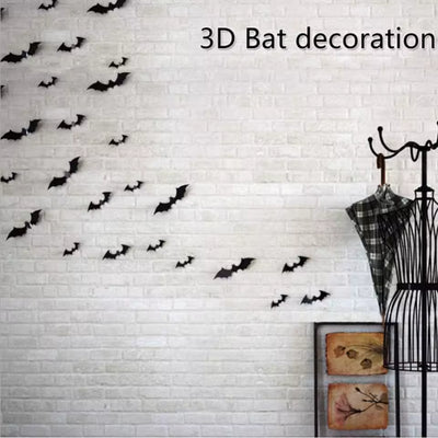 12-Pack Purple LED Bat Wall Stickers | Glow in the Dark 3D Halloween Window Decor