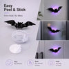 12-Pack Purple LED Bat Wall Stickers | Glow in the Dark 3D Halloween Window Decor