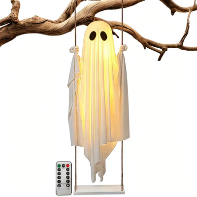 Glowing LED Ghost Swing Lantern | Halloween Decor
