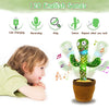 Dancing Cactus Toy – 120 Songs, Voice Repeat, USB & Battery Plushie