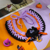 Halloween Witch Hat & Pumpkin Collar Set for Cats & Dogs – Handmade Knit Pet Costume