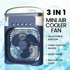 Portable Air Conditioner Fan: Usb Electric Fan With Led Night Light, Fine Mist Water